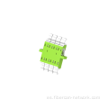 Adaptador de fibra óptica LC Quad con brida sin obturador